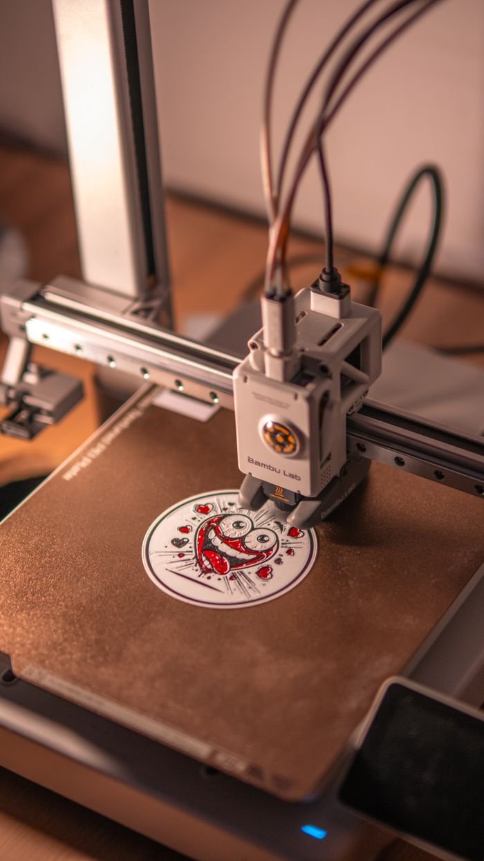 our-experience 3D printing heart design in workshop setting. Perfect for Valentine creativity concepts.
